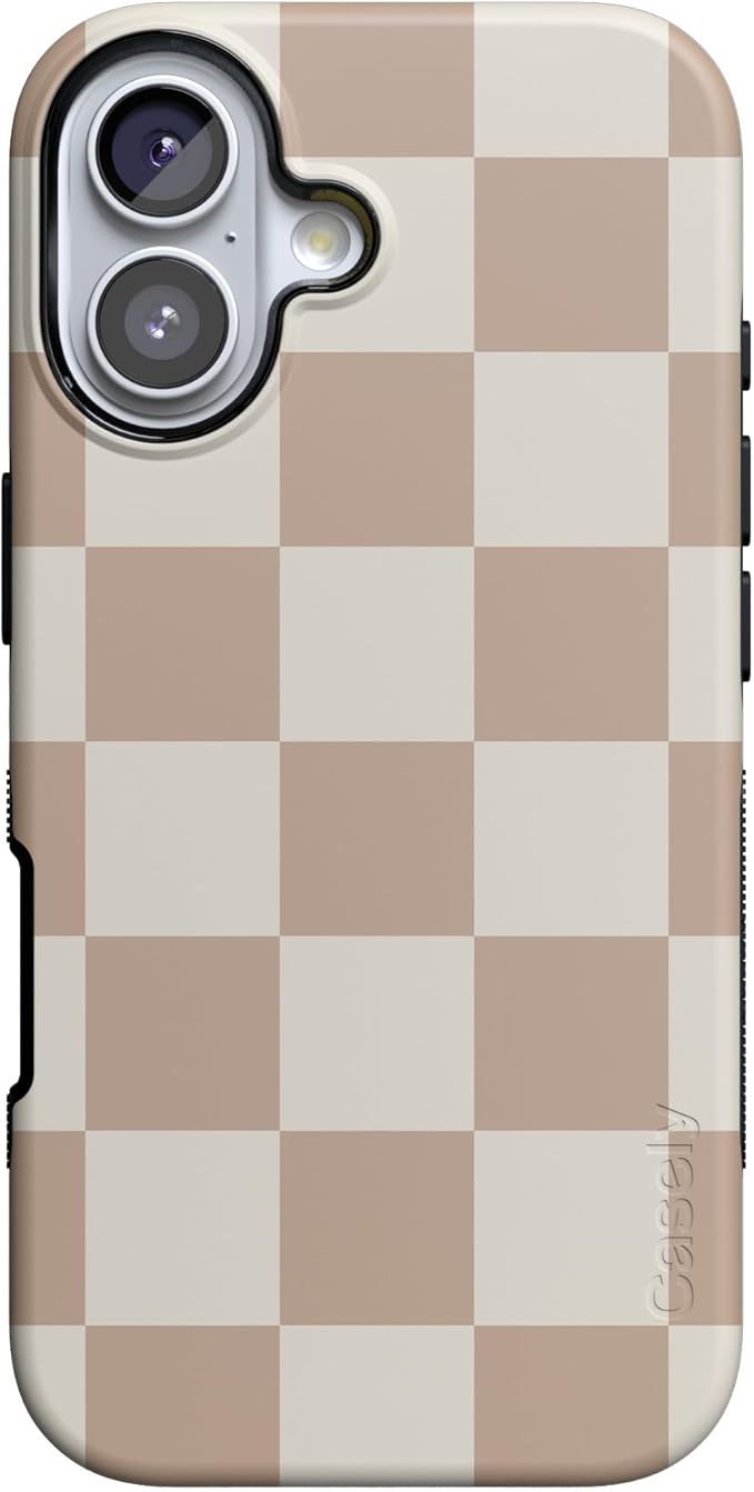 Casely iPhone 17 Case | Fit Check | Neutral Checkerboard | Compatible with MagSafe | Bold Protective Design