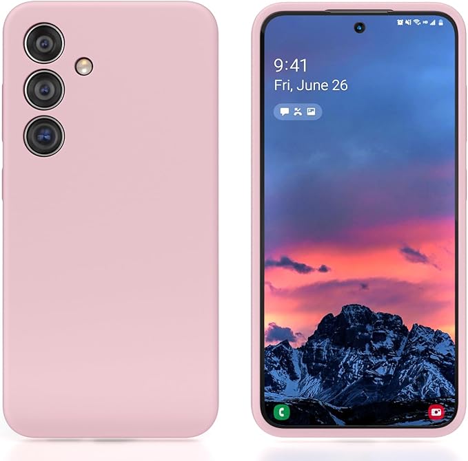 E Segoi Designed for Galaxy S24 Case, Liquid Silicone Gel Rubber Shockproof Case Soft Microfiber Cloth Lining Cushion Compatible with Galaxy S24 5G 6.2 inch (Pink Sand, S24-6.2")