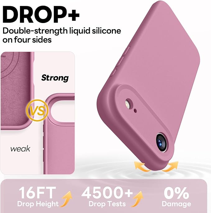 Vooii Magnetic Compatible with iPhone Air Case (Compatible with Magsafe) (Upgraded Camera Protection) Liquid Silicone Shockproof Full Body Protective Phone Cover for Women Men, Lavender Purple, 6.5"