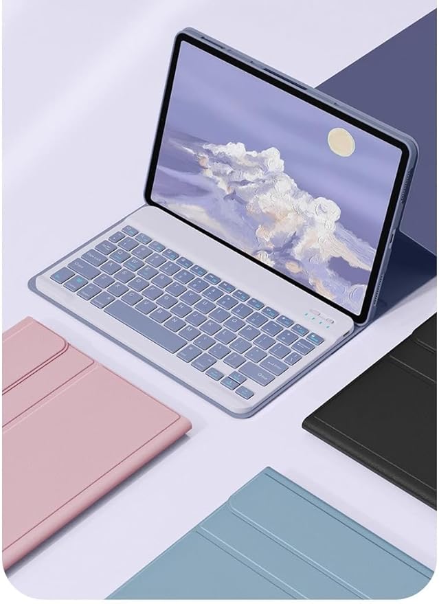 Keyboard Case for Lenovo Tab M10 Plus 3rd Gen Case 10.6 Inch 2022(TB125FU/TB128FU/TB128XU), Slim Flip Case with Magnetically Detachable Candy Color Keyboard, Purple