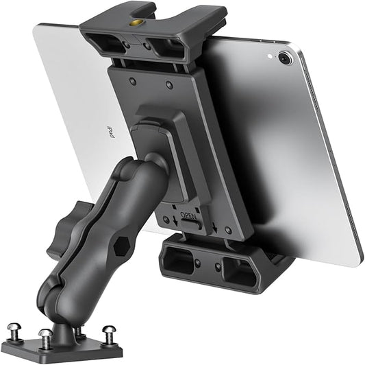 OHLPRO Car Tablet Holder - Heavy Duty Drill Base, Tablet Mount for Truck Compatible with iPad Samsung Tab 5"-13" Tablets and Phones, iPad Stand for Wall/Business/Vehicle/Desktop, etc.
