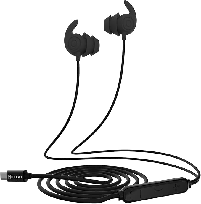 Hmusic Sleep Earbuds,USB C Wired Sleep Headphones for Side Sleepers,30dB Noise Isolate Sleep Plugs w/Mic,2g Lightweight Ultra-Soft Silicone,Flat Thin Bed Earphones for Relax,Focus,Travel,Yoga