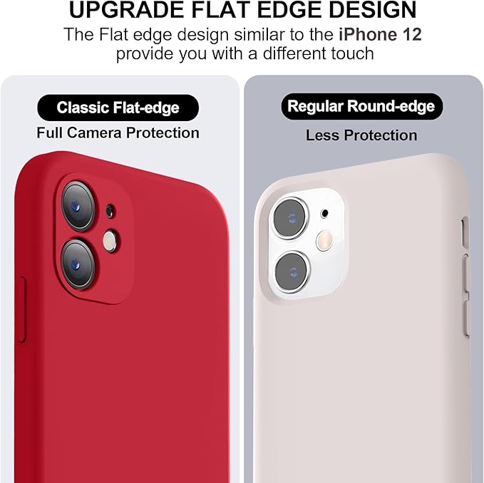 Vooii Compatible with iPhone 11 Case, Upgraded Liquid Silicone with [Flat Edges] [Camera Protection] [Soft Anti-Scratch Microfiber Lining] Phone Case for iPhone 11 6.1 inch - Red