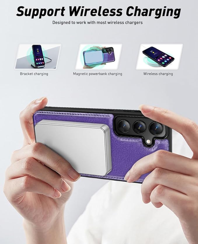 OCASE for Samsung Galaxy S24 Detachable Wallet Case with Card Holder, [2 in 1] PU Leather Flip Folio Case with RFID Blocking Magnetic Stand Removable Shockproof Phone Cover, Purple