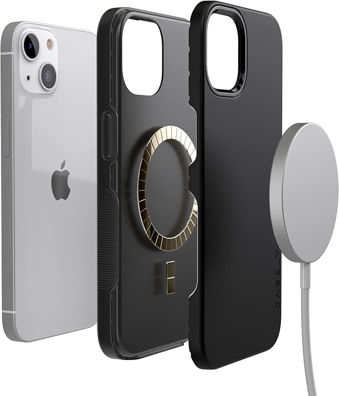Casely iPhone 14 Case | Black on Black | Compatible with MagSafe | Bold Protective Design