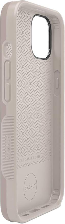 Casely iPhone 14 Case | Taupe on Nude | Neutral Solid Beige Aesthetic Cream | Compatible with MagSafe | Bold Protective Design