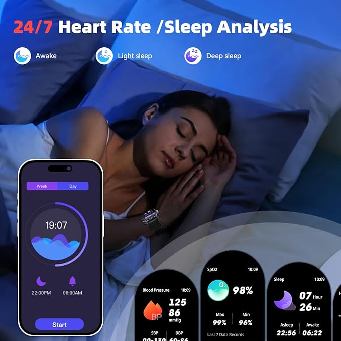 Indestructible Military Smart Watch for Men (Answer/Dial Call) 100 Days Battery Tactical 10ATM Waterproof Smartwatch for Android Phones Fitness Tracker with Blood Pressure Heart Rate SpO2