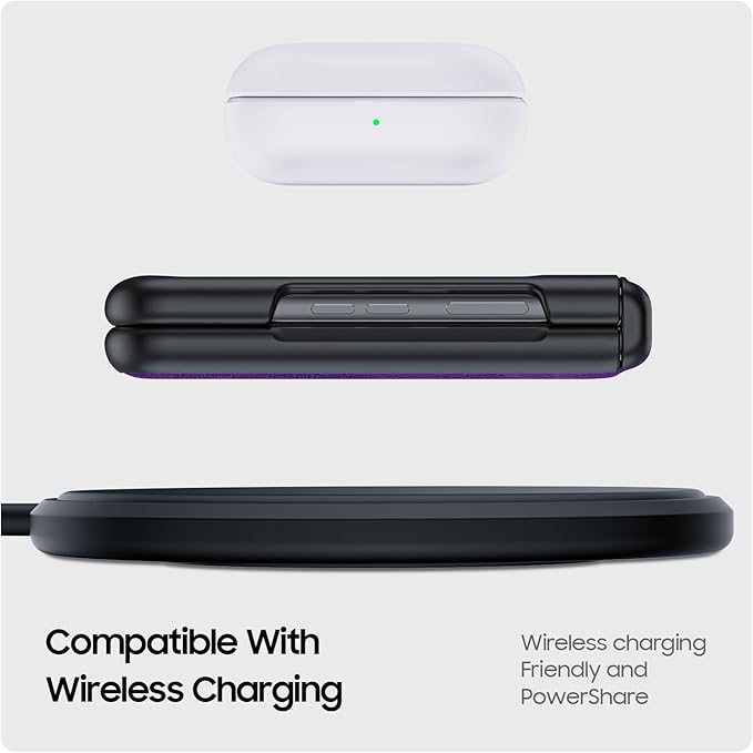 for Motorola Razr 2024 Case/Razr 2025 Case, Built-in Screen Protector & Hinge Protection & Ultra Thin PU Leather Matte PC Shockproof Phone Cover Smartphone Case for Moto Razr 2024/2025 (Purple)