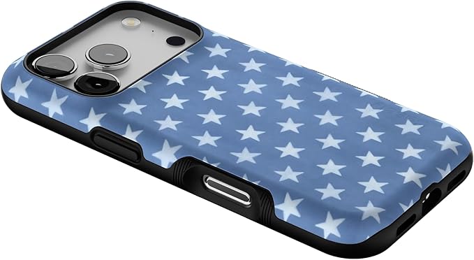 Casely iPhone 17 Pro Case | Coastal Blues | Denim Stars | Bold Protective Design | Compatible with MagSafe