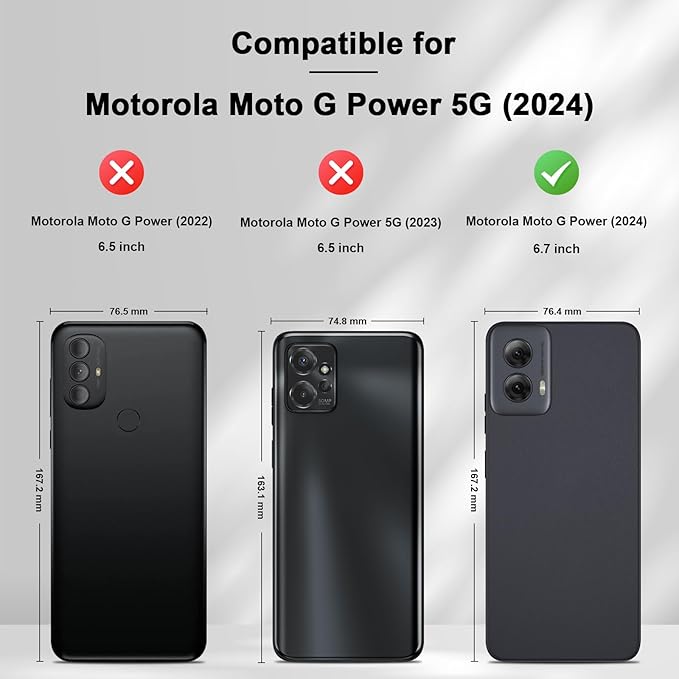 Jasonyu Flip Wallet Case for Moto G Power 5G (2024),Leather Magnetic Folio Cover with Card Holder,Kickstand - TPU Shockproof Durable Protective Phone Case,Black