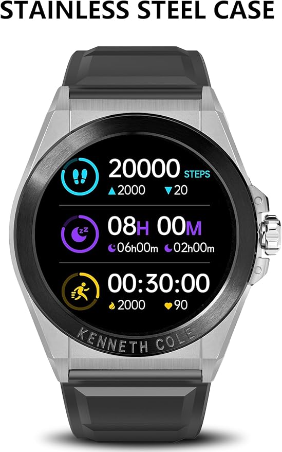 BRIBEJAT Smart Watch for Men, HD 1.32'' Stainless Steel Case Smartwatch, Waterproof Fitness Tracker Pedometer SpO2/Heart Rate/Sleep Monitor, Activity Tracker Compatible with iOS Android Phone