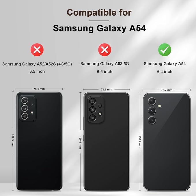 Jasonyu Flip Wallet Case for Samsung Galaxy A54 5G,Leather Magnetic Folio Cover with Card Holder,Kickstand - TPU Shockproof Durable Protective Phone Case,Brown