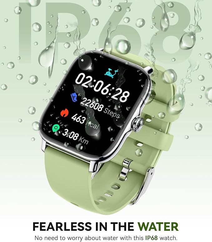 Smart Watch for Women Men- Answer/Make Call, 2025 IP68 Waterproof Fitness Step Sleep Tracker Watch with Monitor Activity Counter Smartwatch for Andriod iPhone iOS Samsung Compatible