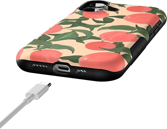 Casely iPhone 17 Case | Feeling Peachy | Blush Vines | Bold Protective Design | Compatible with MagSafe