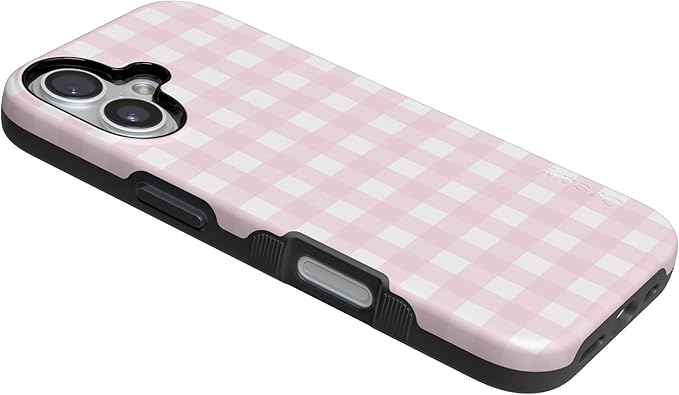 Casely iPhone 17 Case | Pink Plaid | Sunday Best | Compatible with MagSafe | Bold Protective Design