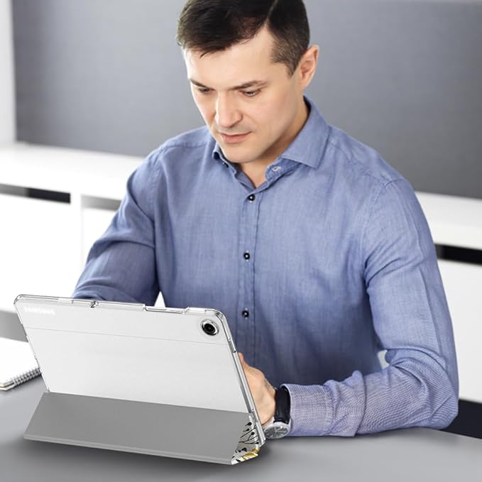 MoKo Case for Galaxy Tab A9+/A9 Plus 11 inch 2023, Slim Stand Protective Smart Cover with Hard PC Translucent Back Shell for Tab A9 Plus Tablet (SM-X210/X216/X218), Auto Wake/Sleep, Flowers