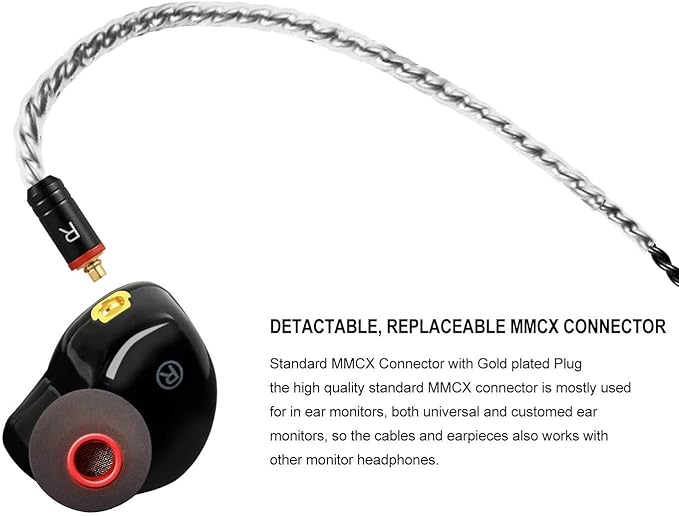 in Ear Monitor Headphones, HiFi Stereo IEM Earphones, Dynamic Dual Driver Wired Earbuds with Detachable Cable, Noise Canceling Headset for Singers Musicians Drummers Audiophile (Carbon Fiber)