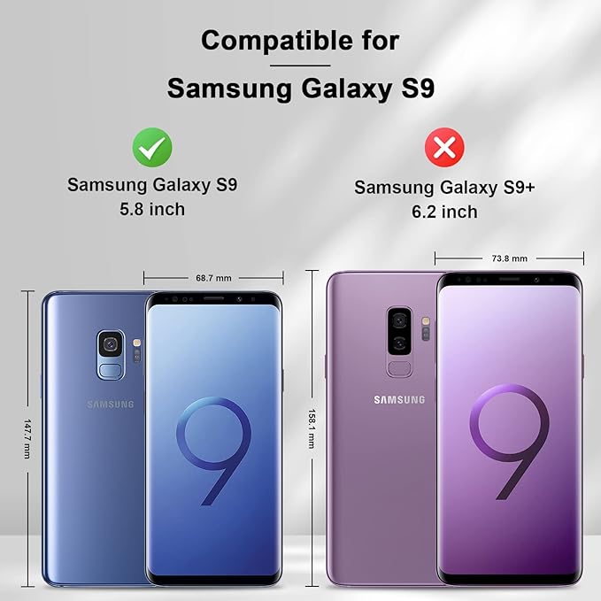 Jasonyu Flip Wallet Case for Samsung Galaxy S9,Leather Magnetic Folio Cover with Card Holder,Kickstand - TPU Shockproof Durable Protective Phone Case,Black