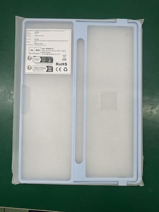 Case Updated Version fit Microsoft Surface Pro 11/10 /9/8 13-Inch, All-in-one Rugged Case Compatible with Type Cover Keyboards, Transparent&Light Blue