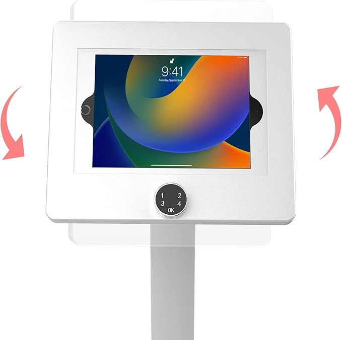 Thin Floor Stand - CTA Tall Standing 360 Degree Kiosk Display Tablet Holder - Digital Lock - iPad 11 (A16) - Pro 11-inch M4 - Air 11-inch M3- iPad 10th Gen - Galaxy Tab & More Tablets