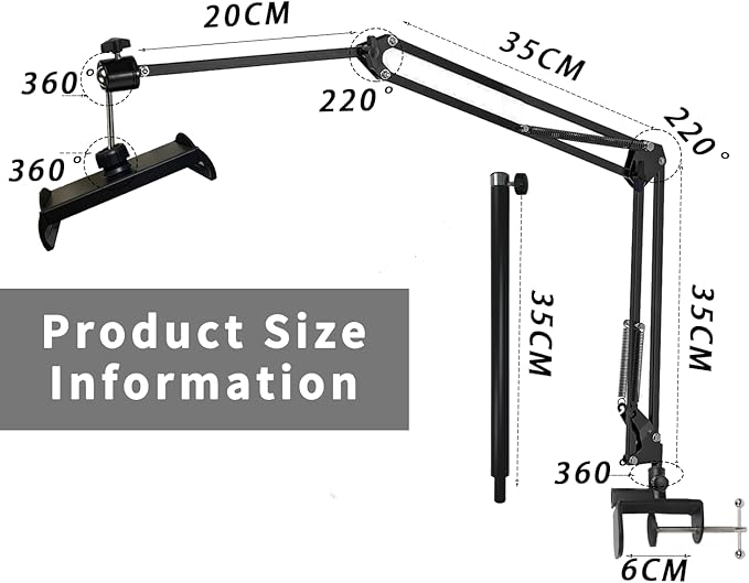 Tablet Stand Holder for Bed 13.77inch Height Increase,Desktop Folding Tablet Stand, Compatible with iPhone17/iPad,N-Switch,Kindle Fire or Other 4.5~12.9 inch Tablets,Reading,Watching