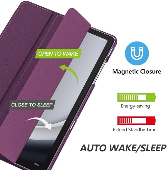 MoKo Case for Galaxy Tab A9+/A9 Plus 11 inch 2023, Slim Stand Protective Smart Cover with Hard PC Translucent Back Shell for Tab A9 Plus Tablet (SM-X210/X216/X218), Auto Wake/Sleep, Dark Purple