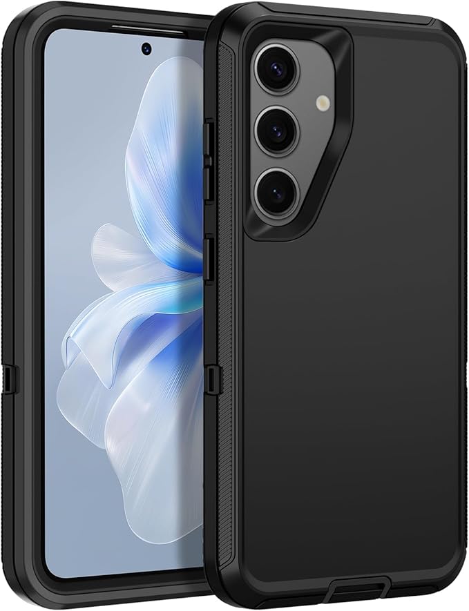 for Samsung Galaxy S24 Plus Case Heavy Duty Protective Shockproof Dropproof 3-Layer Full Body Protection [Without Screen Protector] Tough Rugged Case for Galaxy S24 Plus,Black