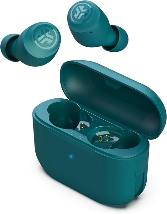 JLab Go Air Pop True Wireless Earbuds, in Ear Headphones, Bluetooth Earphones, Ear Buds with 32H Playtime, Bluetooth Earbuds with Microphone, USB Charging Case, Dual Connect, EQ3 Sound, Teal