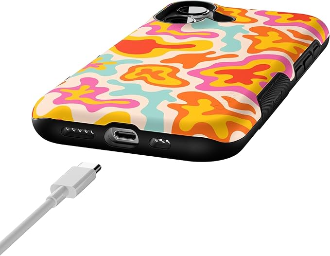 Casely iPhone 17 Case | Tropical Color Splash | Abstract Retro | Bold Protective Design | Compatible with MagSafe