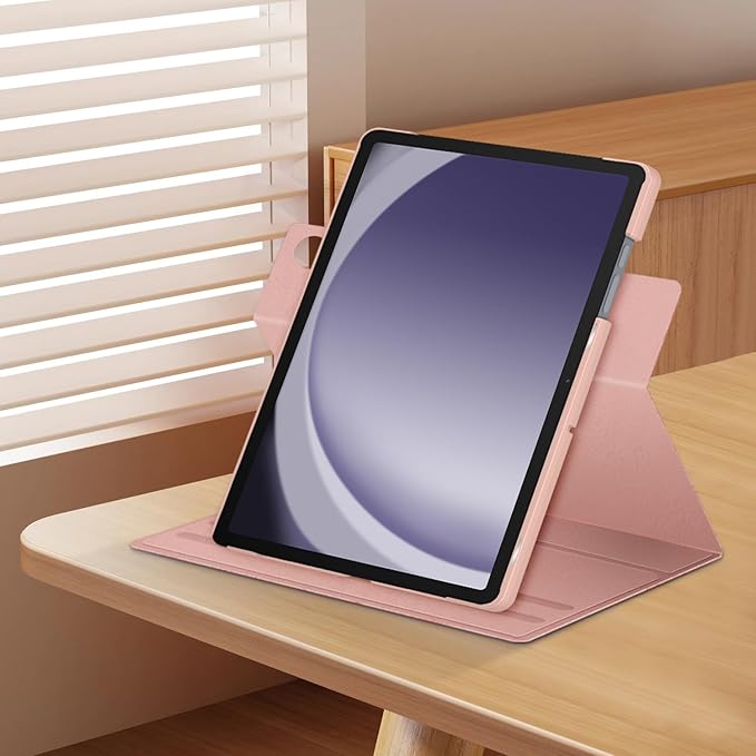 Case for Samsung Galaxy Tab A9 Plus/Galaxy Tab A9 + 11 Inch 2023 SM-X210/X216/X218 Tablet,360° Rotating Stand Cover with Auto Sleep/Wake,Pink