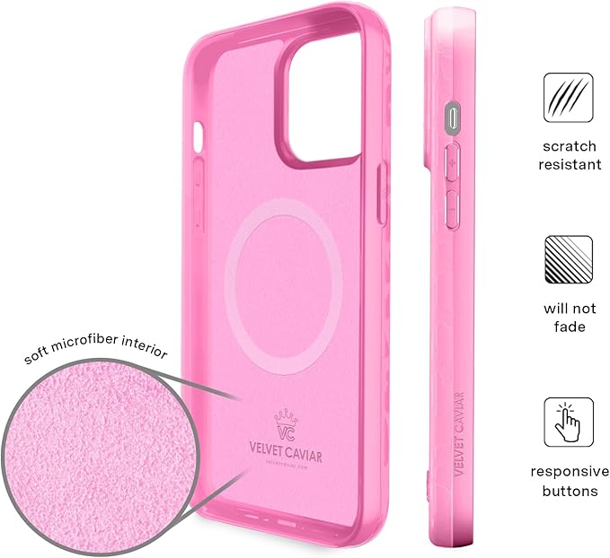 VELVET CAVIAR Case for iPhone 15 Plus | Compatible with MagSafe | 10ft Drop Tested | Protective Designer Cases| Hot Pink Leopard