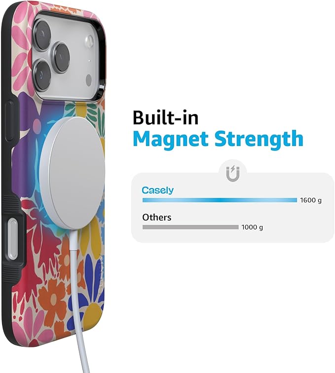 Casely iPhone 17 Pro Case | Flower Patch | Multi-Color Floral | Compatible with MagSafe | Bold Protective Design