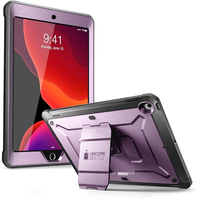 SUPCASE for iPad 9th Generation Case with Screen Protector (Unicorn Beetle Pro), [Built-in Stand] Heavy Duty Rugged Protective Case for iPad 10.2 9th / 8th / 7th Generation (2021/2020/2019), Purple
