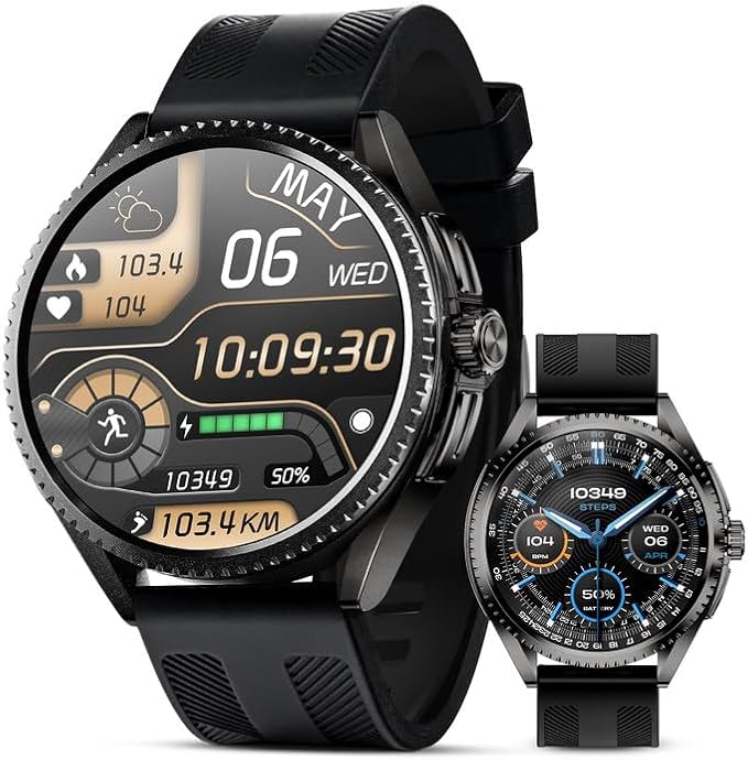 Military Smart Watch for Men (2025/Voice Assistant) Large 1.75-inch HD AMOLED Tactical Smartwatch for Android iOS 100+ Sport Mode Fitness Tracker with Heart Rate SpO2 Sleep Monitor IP67 Waterproof