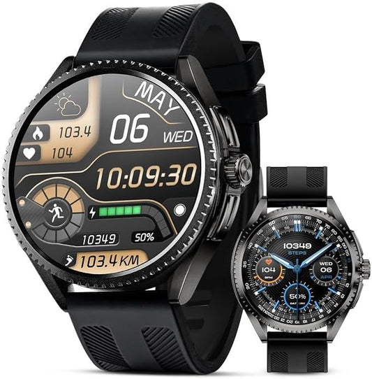 Military Smart Watch for Men (2025/Voice Assistant) Large 1.75-inch HD AMOLED Tactical Smartwatch for Android iOS 100+ Sport Mode Fitness Tracker with Heart Rate SpO2 Sleep Monitor IP67 Waterproof