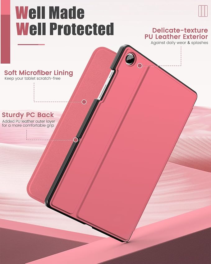 MoKo Case for Samsung Galaxy Tab A9 Plus 11-Inch 2023, Multi-Angle Viewing Slim Back Shell Protective Cover Case with Auto Wake/Sleep for Galaxy Tab A9+ Tablet SM-X210/SM-X216/SM-X218, Watermelon Red