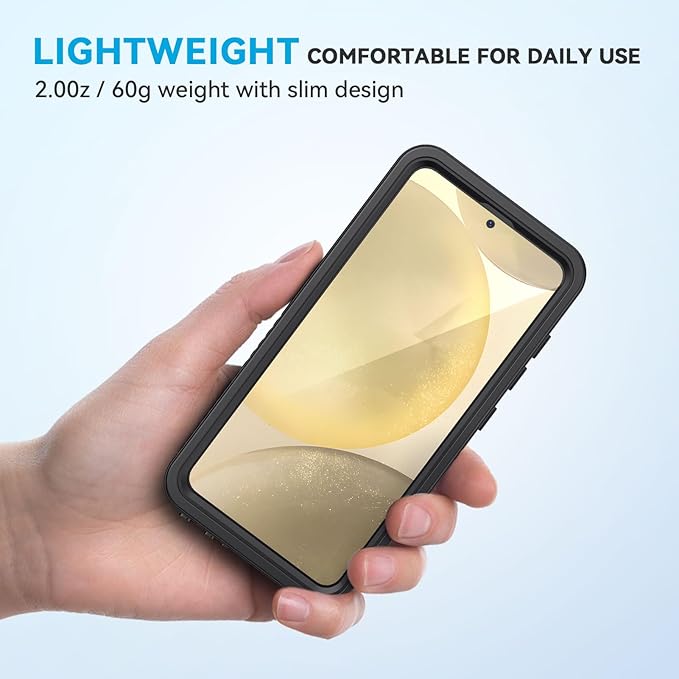 Lanhiem Magnetic for Samsung Galaxy S24+ Plus Phone Case, IP68 Waterproof Dustproof Case with Built-in Screen Protector, Rugged Full Body Protective Cover for Galaxy S24 Plus 6.7 Inch, Black