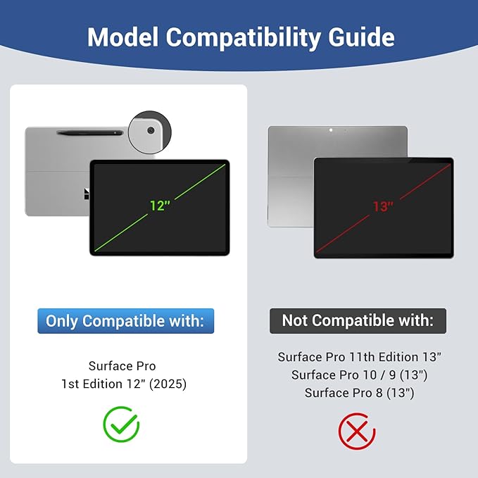 CoBak Case for Microsoft Surface Pro 12" (2025), Premium Business Cover with Multi-Angle Stand, Embedded Stylus Holder, Keyboard Support & Built-in Organizer – Tailored for Professionals,Brown