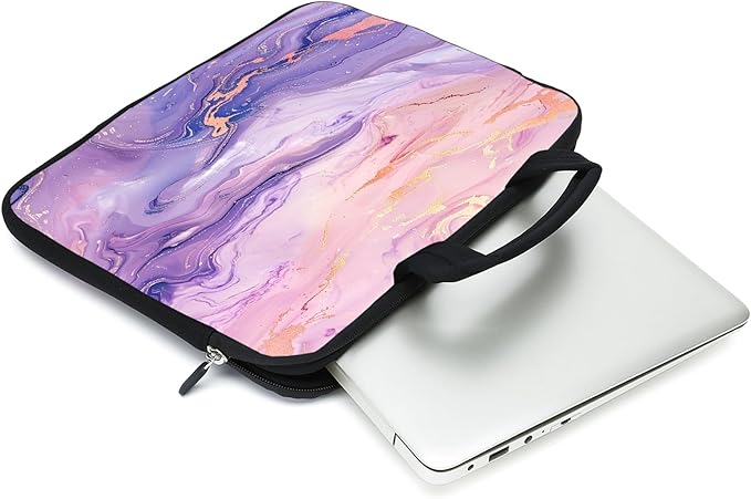 Laptop Sleeve 11.6" - 12.1" Neoprene Case/Chromebook & Tablet Briefcase - Compatible for Men, Women, Boys, Girls (Pink Purple)