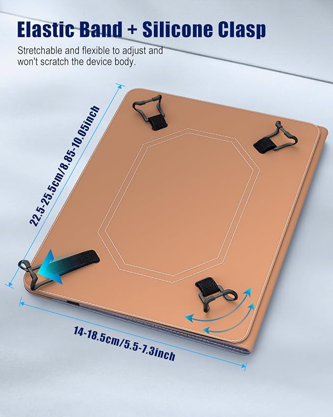 TiMOVO Universal Case for 9-11 Inch Tablet, 360 Degree Rotating Stand Protective Cover with Pen Pocket for 9 10 10.1 Inch Android Touchscreen Tablet, Blue Brown