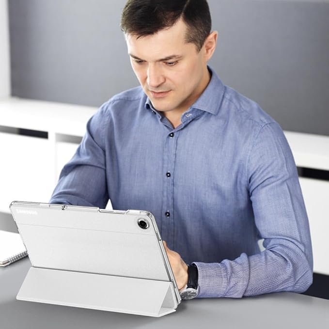 MoKo Case for Galaxy Tab A9+/A9 Plus 11 inch 2023, Slim Stand Protective Smart Cover with Hard PC Translucent Back Shell for Tab A9 Plus Tablet (SM-X210/X216/X218), Auto Wake/Sleep, White