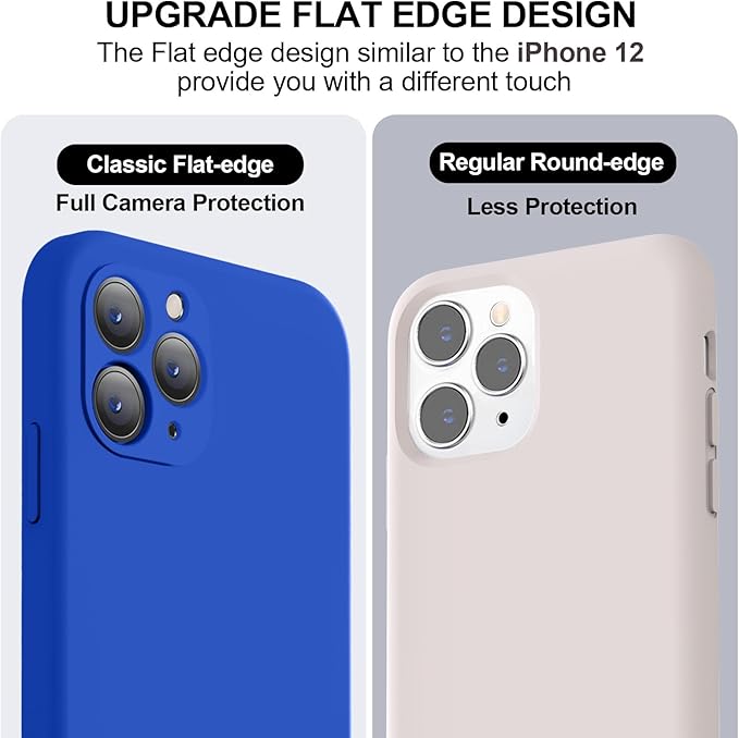 Vooii Compatible with iPhone 11 Pro Case, Upgraded Liquid Silicone with [Flat Edges] [Camera Protection] [Soft Anti-Scratch Microfiber Lining] Phone Case for iPhone 11 Pro 5.8 inch - Klein Blue