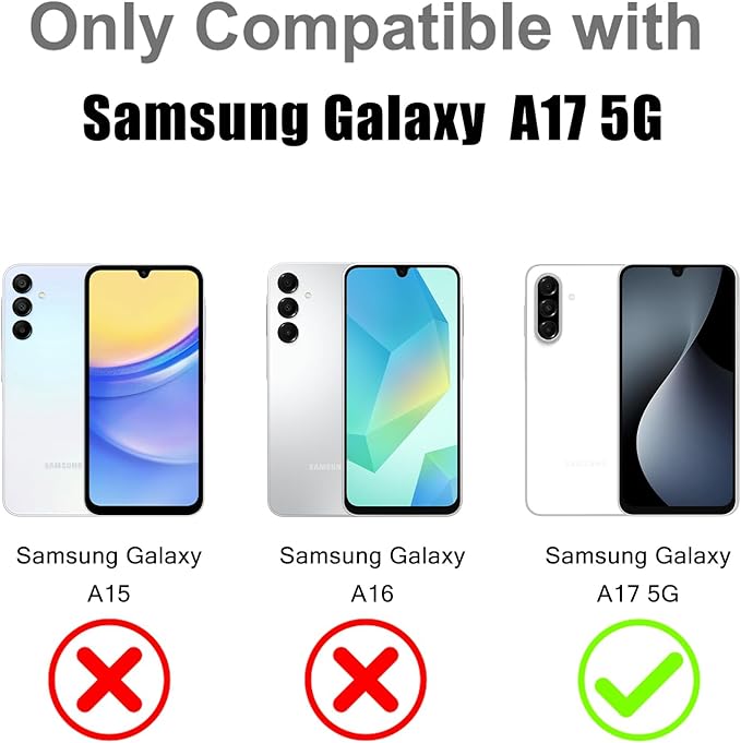 MOWIME Magnetic Case for Samsung Galaxy A17 5G [Compatible with Magsafe] [Cute Fashion Fluorescent Design] [1 Screen Protector] Slim Translucent Matte Case for Galaxy A17 5G 6.7", Black