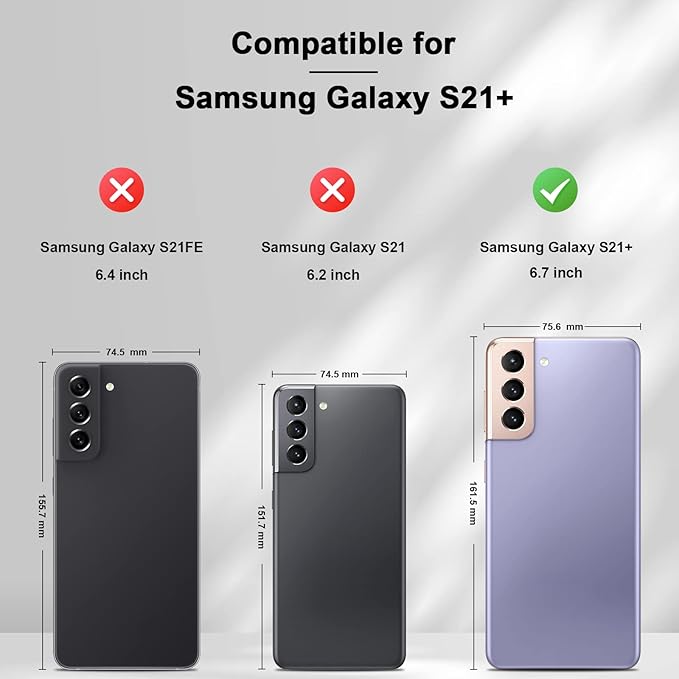 Jasonyu Wallet Case for Samsung S21 Plus, PU Leather Cover with Stand, Magnetic Folio Flip, TPU Shockproof Interior Case and Card Holder Slots, Black