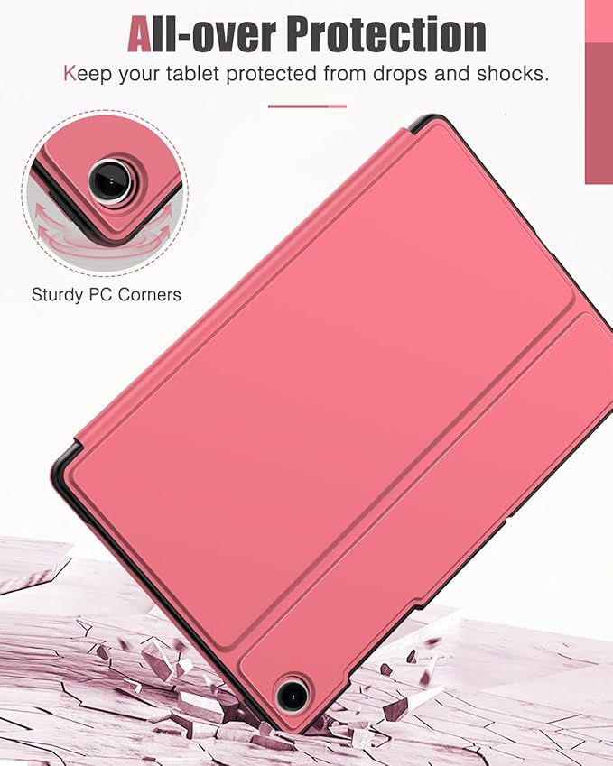 MoKo Case for Samsung Galaxy Tab A9 Plus 11-Inch 2023, Multi-Angle Viewing Slim Back Shell Protective Cover Case with Auto Wake/Sleep for Galaxy Tab A9+ Tablet SM-X210/SM-X216/SM-X218, Watermelon Red