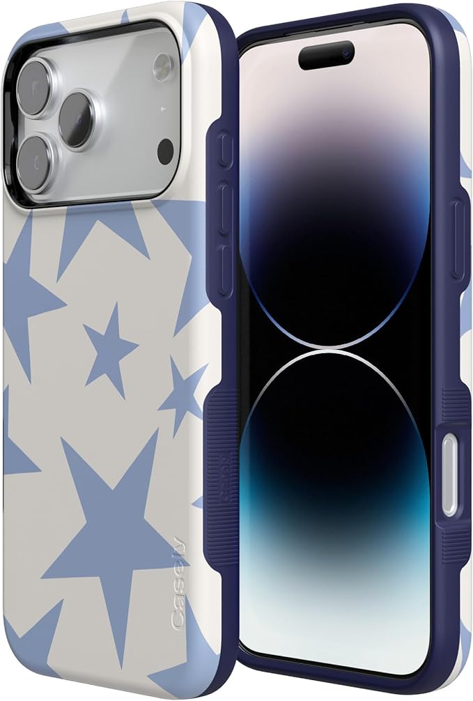 Casely iPhone 17 Pro Case | Stars Align | Blue & White Stars | Compatible with MagSafe | Bold Protective Design