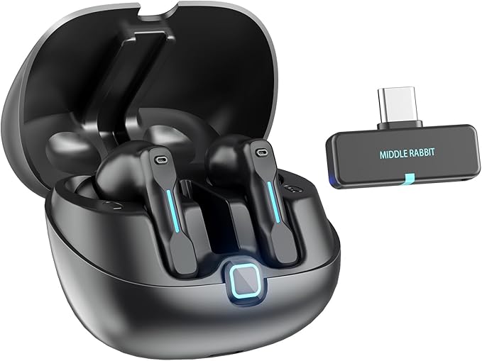SW5 Wireless Headphones for Work with Microphone, Bluetooth Earbuds, 20ms Low Latency, 4 Mics, Compatible with Desktop Computer and Laptop PC, Ideal for Office, Call Center