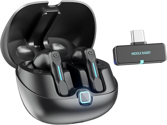 SW5 Wireless Headphones for Work with Microphone, Bluetooth Earbuds, 20ms Low Latency, 4 Mics, Compatible with Desktop Computer and Laptop PC, Ideal for Office, Call Center