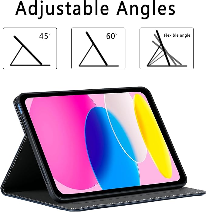 HFcoupe Case for iPad a16 11th Generation 11 Inch 2025, Book Style iPad Gen 10 Case 2022 10.9-inch, Auto Wake/Sleep Cover Stand Protective Folio with Pocket & Magnetic Closure, Navy