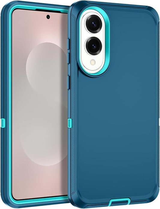 for Samsung Galaxy S25 Edge Case Heavy Duty Protective Shockproof Dropproof 3-Layer Full Body Protection [Without Screen Protector] Tough Rugged Case for Galaxy S25 Edge,Turquoise